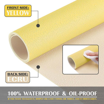 K KNODEL Large Office Leather Desk Mat, Mouse and Keyboard Pad, Computer and Laptop Mat, Desktop Protector and Cover, Writing Pad and Blotter (31.5"x15.7", Yellow)