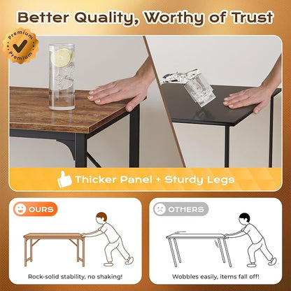 PRAISUN 47 X 24 Inch Computer Desk with Power Outlets & USB-C Port, Office Desk with Deeper Desktop, Study, Bedroom, Writing Work from Home Table, Metal Frame, Rustic Brown