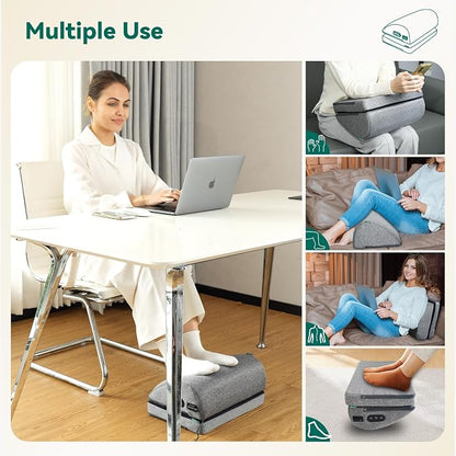 Snailax Heated Foot Rest Under Desk at Work, FSA Eligble Desk Foot Stool with Heat & Vibration Massage, Foot Warmer Feet Heater for Office Chair, Gaming Home Use, Gifts for Women, Men