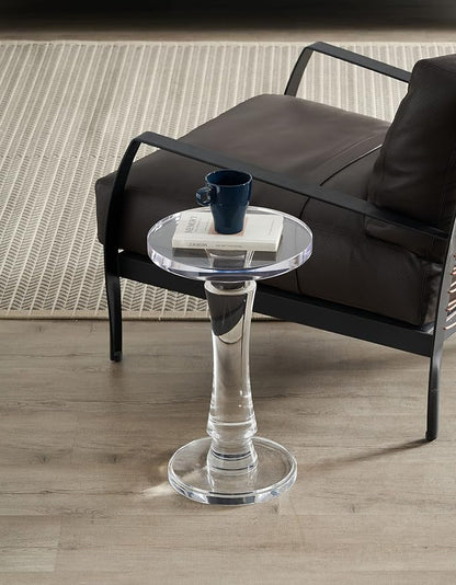 Artmaze Clear Acrylic Small End Table,Drink Table,for Office, Living Room and Bedroom, 12x12 inch，20 inch High