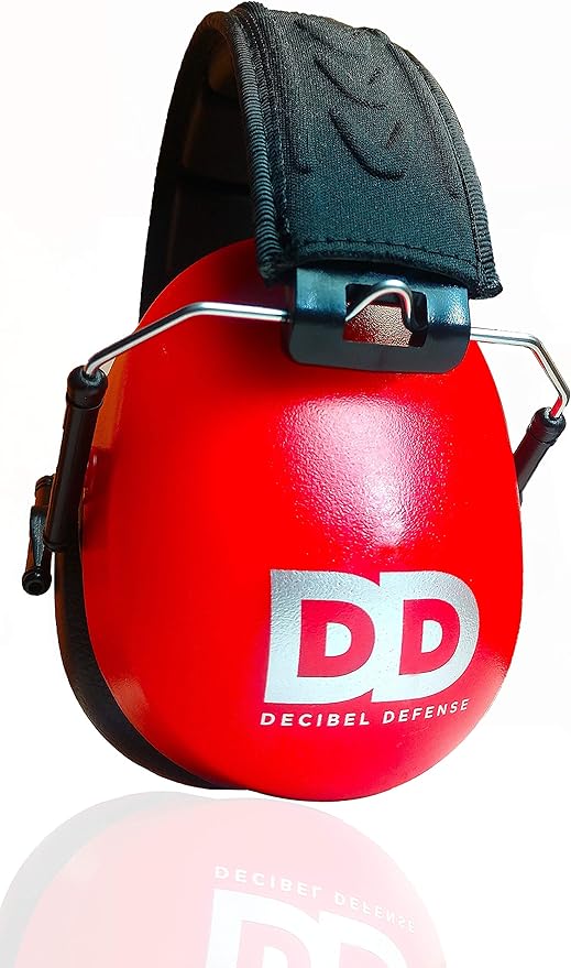 DECIBEL DEFENSE Professional Safety Ear Muffs 37dB NRR - The HIGHEST Rated & MOST COMFORTABLE Ear Protection for Shooting & Industrial Use - THE BEST HEARING PROTECTION...GUARANTEED (SAFETY RED)