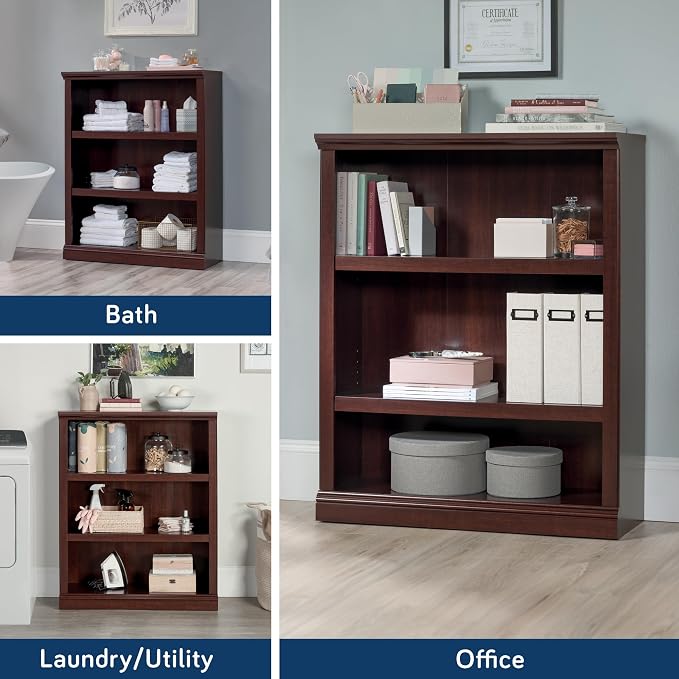 Sauder Miscellaneous Storage 3-Shelf Bookcase/ Book shelf, Select Cherry finish