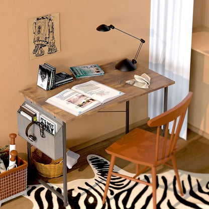 YSSOA Computer Desk Home Office Work Study Writing Modern Simple Table with Headphone Hooks