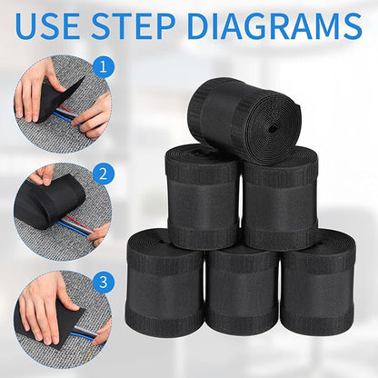 WILLBOND Carpet Cord Cover Cable Protector Floor Cover Cable Protector Management Only for Commercial Office Carpet(59.06 ft,Black)