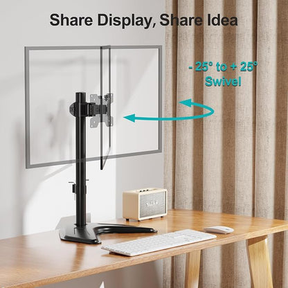 MOUNT PRO Single Monitor Stands Fits 13-32 inch/17.6 lbs Screen, Free-Standing Computer Monitor Mount for Desk, Display Standing with Adjustable Height/Tilt/Swivel/Rotation, VESA 75x75 100x100