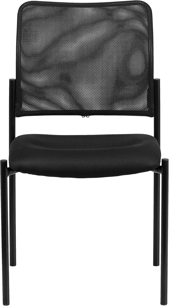 Flash Furniture Jana Comfort Black Mesh Stackable Steel Side Chair