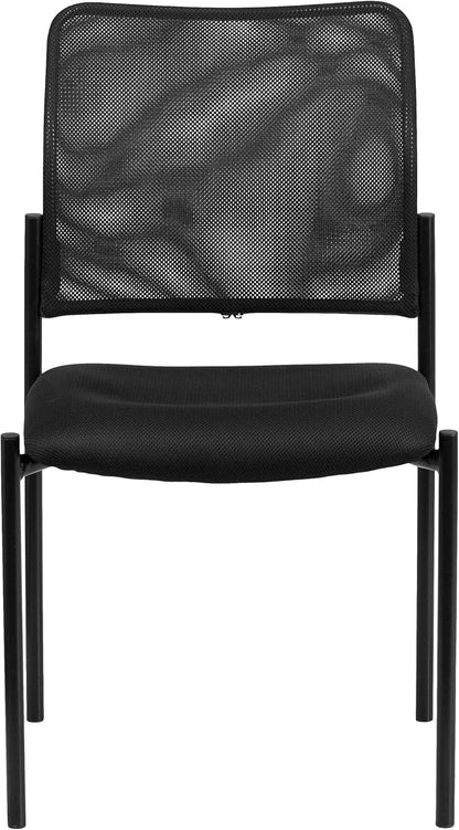 Flash Furniture Jana Comfort Black Mesh Stackable Steel Side Chair
