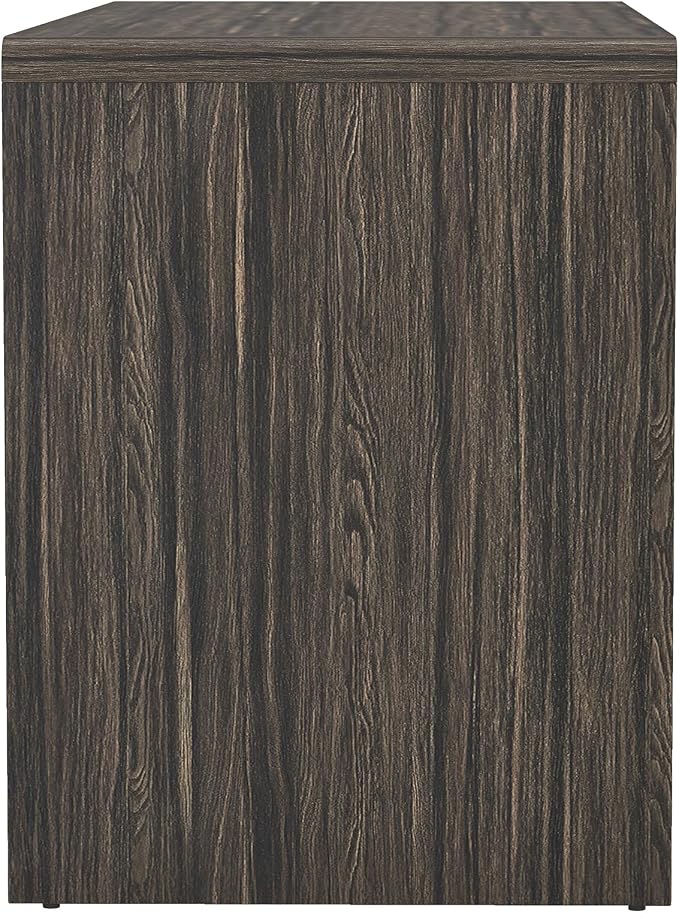 Manhattan Comfort Novara Modern 60" Writing Desk with 2 Smooth-Glide Drawers with Fluted Fronts, Office Desk with Large Work Surface, Stylish Rounded Edges, Jacobean Walnut