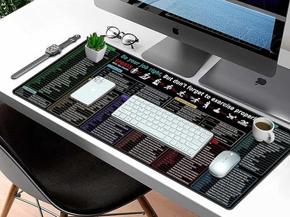 Rinaze Large Mouse Pad With Excel Shortcuts Cheat Sheet, Excel Tips Desk Mat, XXL Gaming Mousepad Keyboard Pad, Office Accessories for Computer, Mac, PC and Laptop