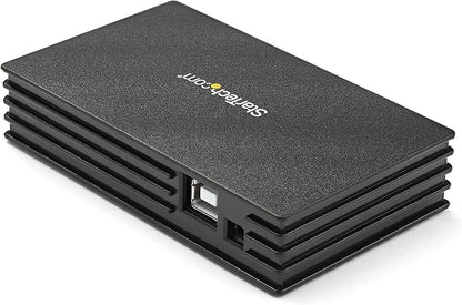 StarTech.com 4 Port Compact Black USB 2.0 Hub - Bus-powered or with Included Power Adapter - Portable Mac/PC laptop hub, TAA (ST4202USB)