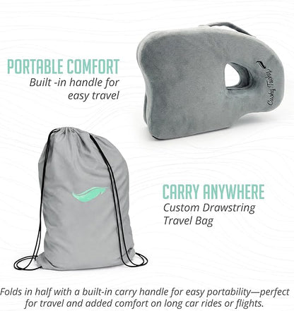 Cushy Tushy Premium Foldable Piriformis Seat Cushion - Piriformis Pain and Sciatic Pain Relief Cushion - for Home & Office Use, Perfect for Travel or Driving