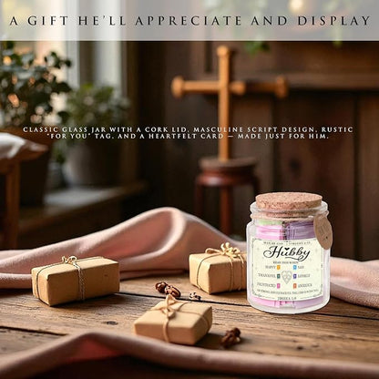 Hubby Bible Verse Jar – Father day Gifts for Husband, 92 Color-Coded Bible Verses “Read This When” | Christian gifts for men