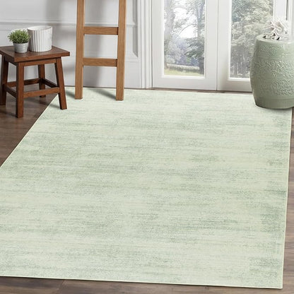 Sage Green Rugs for Bedroom,Small Boho Abstract Washbale Non Slip Area Rug for Kitchen Entryway,Light Green Rug 3x5 Sage Ombre Low Pile Carpet for Bathroom Laundry Room,3 x 5