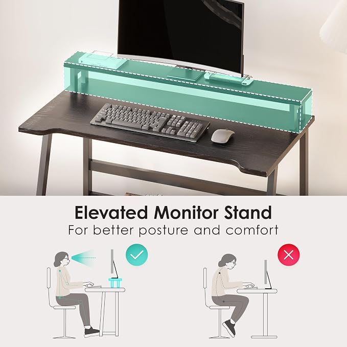 ALISENED 31.5 Inch Small Office Desk with Storage, Small Desk for Small Spaces, Compact Home Office Desk, Mini Study Desk for Bedroom, Black