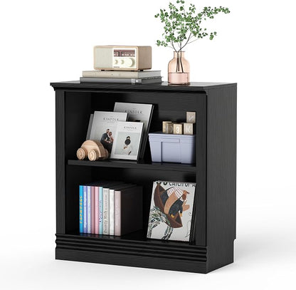 2-Shelf Bookcase, 32" Tall Floor Standing Bookshelf with Adjustable Shelves, Storage & Display Shelf for Living Room, Bedroom, Home Office – Black, 31.5" Wide