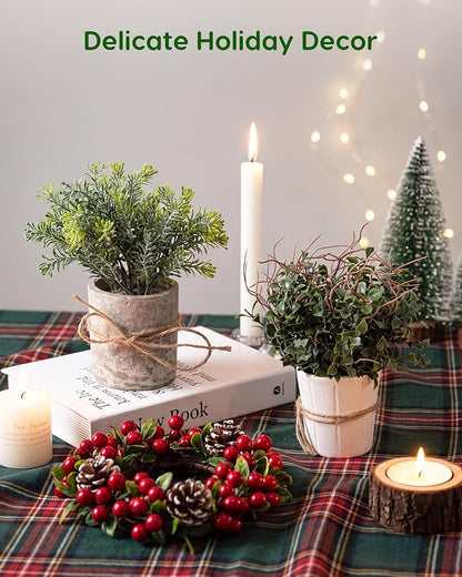 Velener 4 Pack Small Fake Plants Potted Eucalyptus Plants for Home Decor, Boxwood Artificial Plants Indoor, for Bathroom Bedroom Kitchen Office Farmhouse Room Shelf Decor
