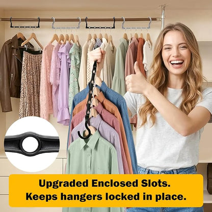 12 Pack College Dorm Room Essentials for Girls Guys, Closet Organizers and Storage, Stronger Space Saving Hangers Clothes Hanger with 5 Holes Closet Storage for Heavy Clothes,Magic Home Organization
