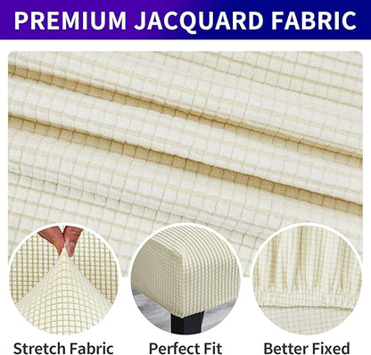Stretch Chair Covers for Dining Room Set of 2, Removable Washable Dining Room Chair Covers, Dining Chair Slipcovers Seat Protector, Great Home Decor and Banquet Upholstery (Ivory, 2 Pack)