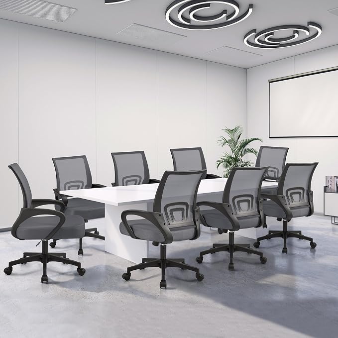 Topeakmart Executive Desk Chair Ergonomic Mesh Back Office Chair Adjustable Work Chair with Lumbar Support and Swivel Rolling Wheels for Home Office Study, Dark Grey