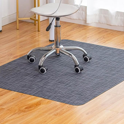 Baroyal Office Chair Mat for Hardwood Floor Under Desk Computer Rolling Chair Mat for Wood/Tile Floor Non-Slip Heavy Duty Desk Rug PVC Plastic Hard Floor Protector 45"x 53" (Cool Grey)