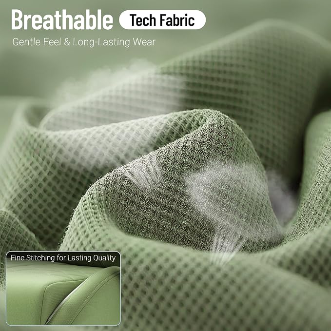 Big and Tall Gaming Chair Fabric with Pocket Spring Cushion, High Back Heavy Duty Gaming Chairs for Adults with Massage Lumbar, Ergonomic Computer Chair with Footrest 400LBS Fabric Green