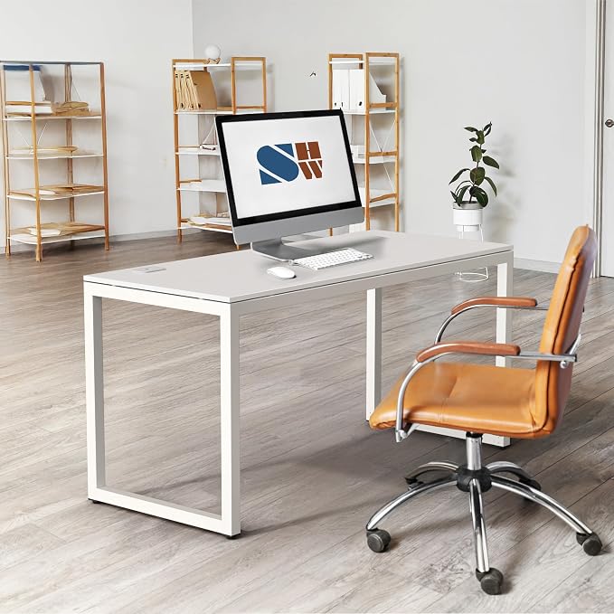 SHW 48-Inch Commercial-Grade Office Computer Desk, White