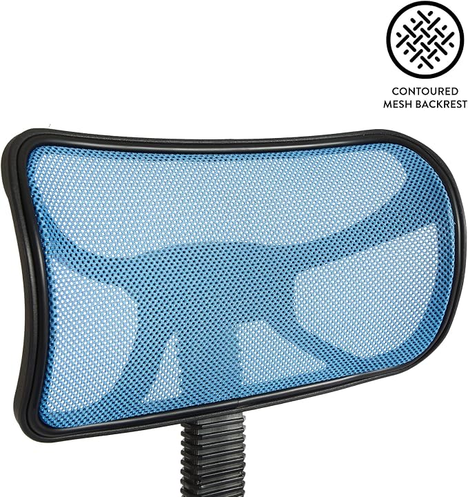 Urban Lifestyle Swivel Desk Chair, Stylish and Compact Office Chair with Mesh Back, Swivel Function, Adjustable Height, and Cushioned Seat, Cyan Blue