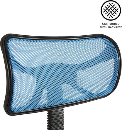 Urban Lifestyle Swivel Desk Chair, Stylish and Compact Office Chair with Mesh Back, Swivel Function, Adjustable Height, and Cushioned Seat, Cyan Blue