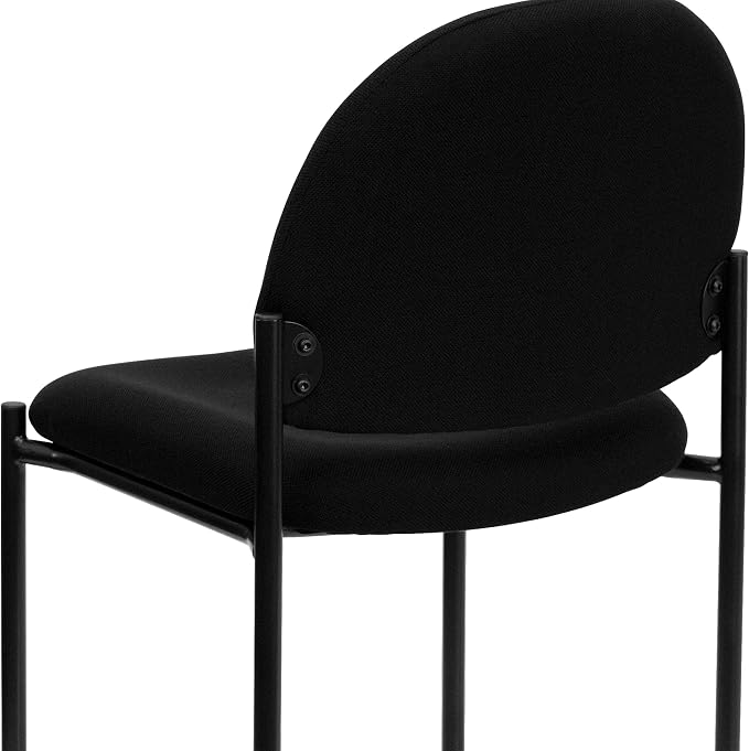 Flash Furniture Tania Comfort Black Fabric Stackable Steel Side Reception Chair