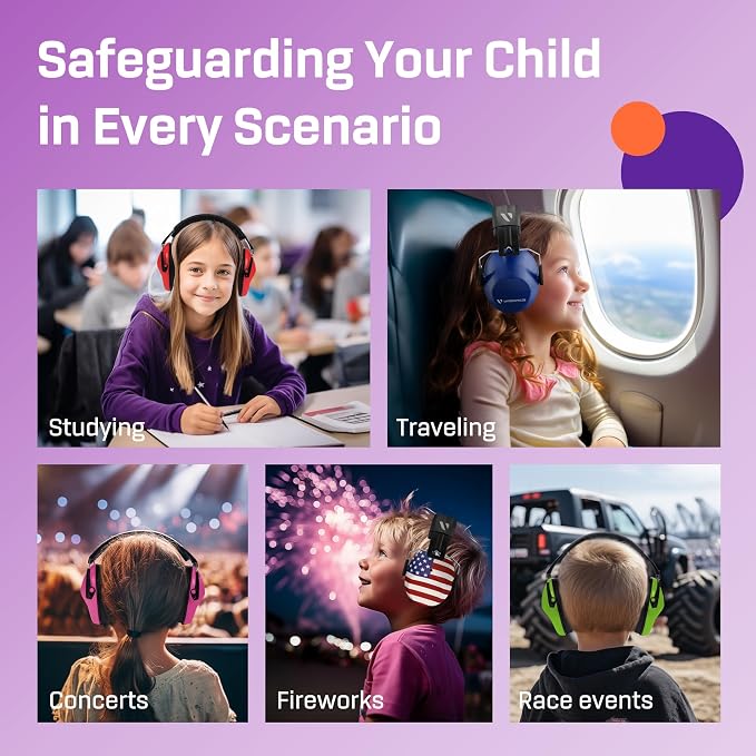 Vanderfields Hearing Protection Ear Muffs - Over 31 dB (2K Hz) Broad Noise Cancelling Sound Reduction Earmuffs for Kids 3-12