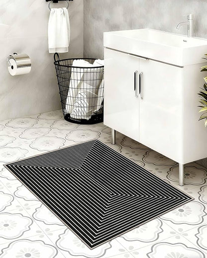 Latte&Fog 2x3 Entryway Rug, Small Modern Abstract Door Mat, Washable Kitchen Rug, Boho Non Slip Low Pile Carpet for Indoor Kitchen, Entry, Front Door and Bathroom