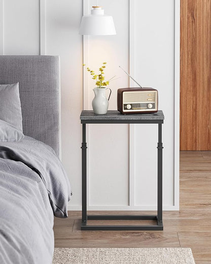TUTOTAK End Table, Side Table, Tall Couch Table, Sofa Table, Living Room, Bedroom, Grey TB01BY0832