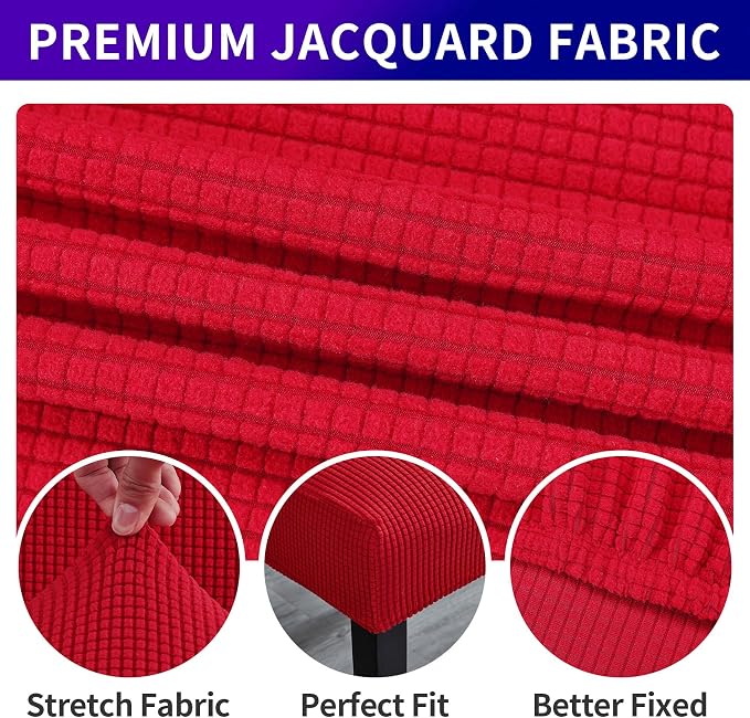 Stretch Chair Covers for Dining Room Set of 2, Removable Washable Dining Room Chair Covers, Dining Chair Slipcovers Seat Protector, Great for Home Decor and Banquet (Ruby, 6 Pack)