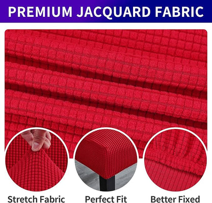 Stretch Chair Covers for Dining Room Set of 2, Removable Washable Dining Room Chair Covers, Dining Chair Slipcovers Seat Protector, Great for Home Decor and Banquet (Ruby, 2 Pack)