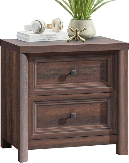 Standifurno Walnut Night Stand with Drawers, Rustic Washed Walnut Nightstand, Farmhouse Bed Side Table for Bedroom, Bedside End Table for Living Room, Bedroom Furniture, Large Storage Wood Nightstand