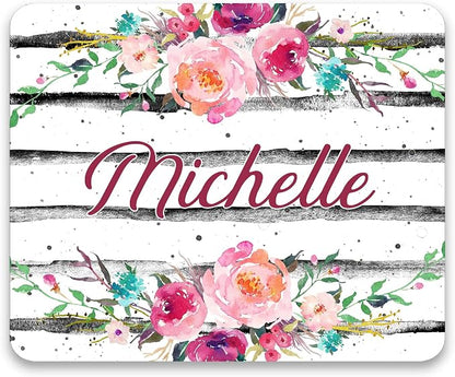 Floral mouse pad Personalized Floral Office decor desk accessory gift for co-worker appreciation Cloth Mousepad shiplap