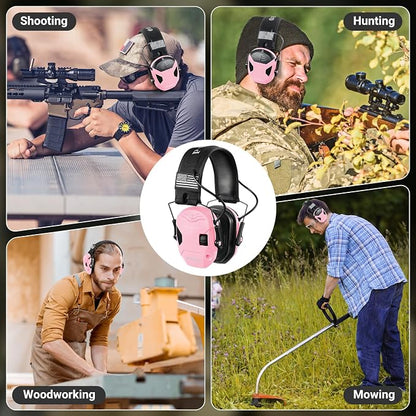 Electronic Shooting Ear Protection w/Gel Pads, 23dB NRR Active Noise Reduction & 3X Amplification Headset for Shooters