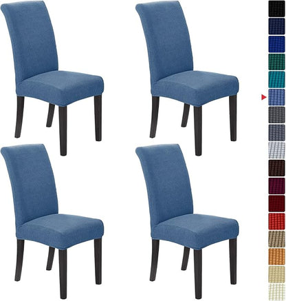 Stretch Chair Covers for Dining Room Set of 4, Removable Washable Dining Room Chair Covers, Dining Chair Slipcovers Seat Protector, Great for Home and Banquet Decor (Periwinkle Blue, 4 Pack)