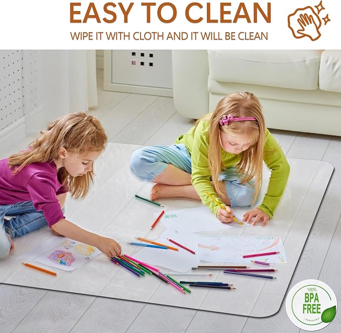 Office Chair Mat, 36" x 48" Vinyl Desk Chair Mat Clear Floor Protector Mat for Hardwood Floor/Rolling Chair Office & Home, Easy Glide and Flat Without Curling