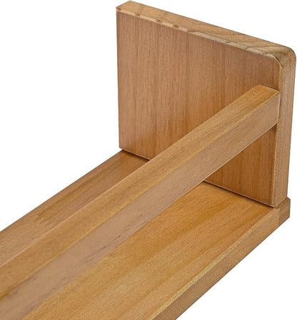 AZSKY Light Walnut Floating Nursery Shelves, Wall Mounted Book Shelves Nursery Kids Room Decor 24 Inch, Toddler Bookshelf for Bathroom Living Room Kitchen Spice Rack a Set of 3