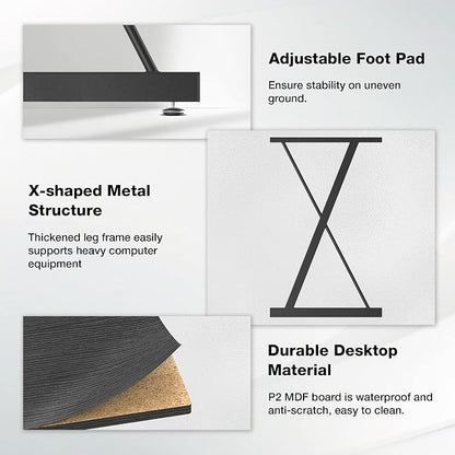 Mr IRONSTONE 63" L Shaped Computer Desk, Corner Desk, Home Office Desk, Gaming Writing Workstation with Large Monitor Stand, Easy to Assemble, Black