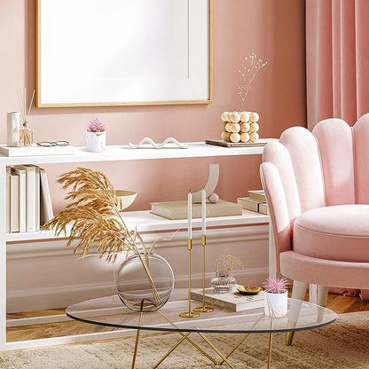 Der Rose Set of 2 Succulents Plants Artificial Mini Fake Succulents Plants for Office Desk Accessories for Women Pink Home Vanity Decor