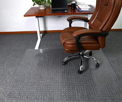 Office Chair Mat, 45" x 53" Clear Carpet Chair Mats for Low Pile Carpeted Floors Home Office, Studded Floor Mat for Office Chair on Carpet