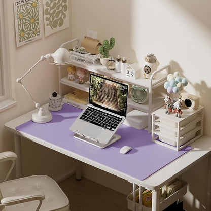 Aothia Faux Leather Desk Mat (Light Purple, 31.5" x 15.7") | Creates A Clean, Organized Workspace With One Surface For Your Keyboard, Laptop And Mouse