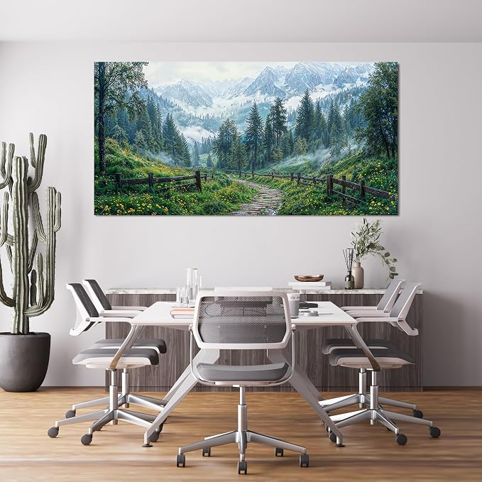 Canvas Wall Art Decor Canvas Art Wall Decor Modern Large Landscape Wall Art Wall Art Pictures for Living Room Large Artwork for Walls Green Forest Wall Art Prints Bedroom Office Decor 29" X 58"