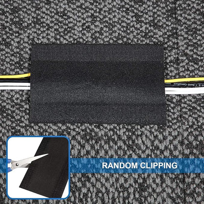 WILLBOND Carpet Cord Cover Cable Protector Floor Cover Cable Protector Management Only for Commercial Office Carpet(9.84 ft,Black)