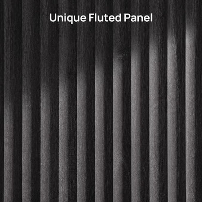 SICOTAS Fluted Bookshelf with Doors - 75" Tall Book Shelf with Storage 6 Tier Large Bookcase with Bottom Cabinet - Modern Metal Book Case for Living Room, Home Office, Kitchen and Library, 2 Pieces