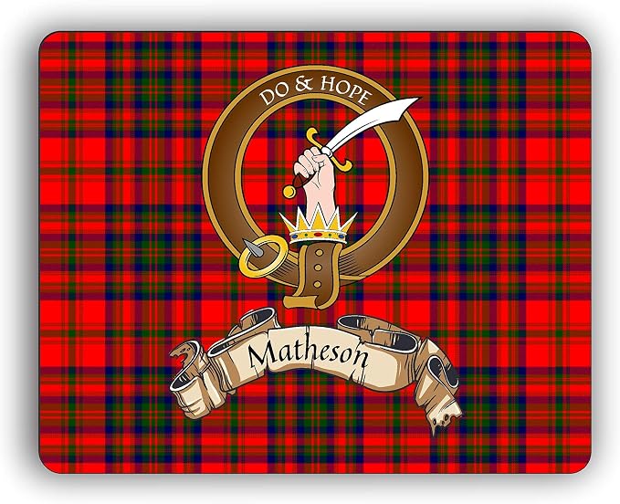 Scottish Clan Matheson Tartan Crest Computer Mouse Pad