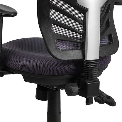 Flash Furniture Nicholas Mid-Back Swivel Office and Gaming Chair, Ergonomic Mesh Office Chair with Adjustable Lumbar Support and Height, Dark Gray