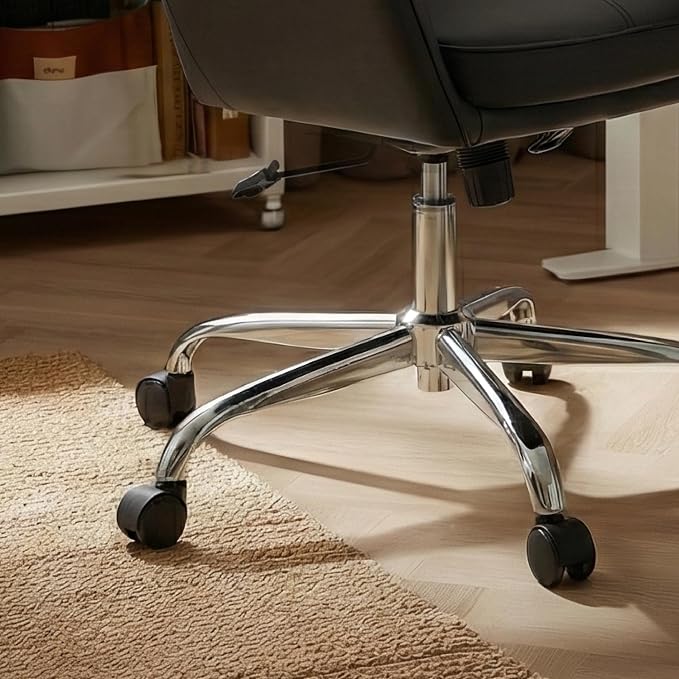 COLAMY Ellis High-Back Home Office Desk Chair, Leather Executive Chair with Integrated Armrests, Black